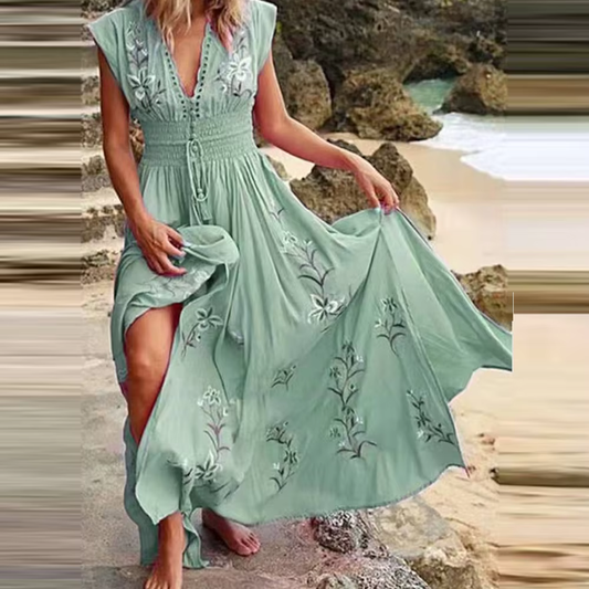 Felizia - Boho-mekko brodeerauksilla - Kesätyyli-Mekot-EmiyoSuomi