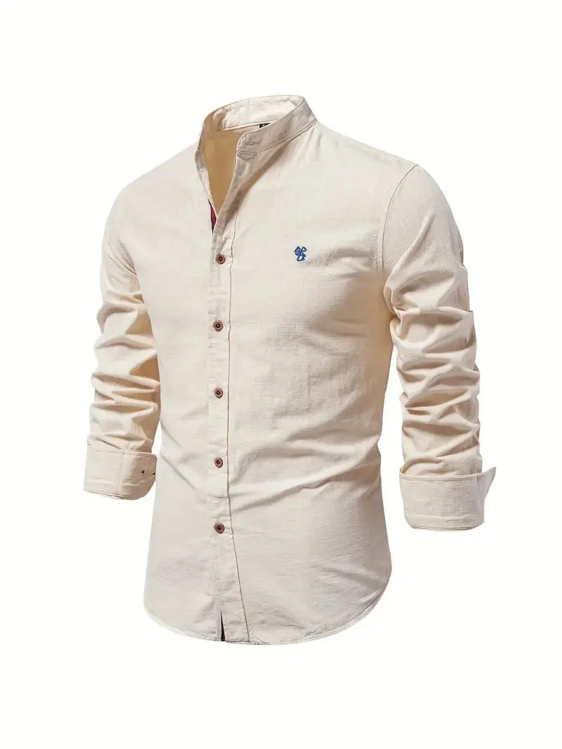 Miesten paita slim fit napitus kaulus, hengittävä casual