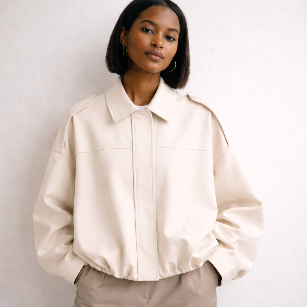 Bombertakki | Naisten Oversized | Khaki, Crème, Ruskea