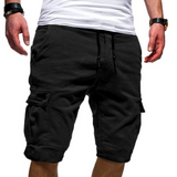 Miesten slim fit cargo shortsit, casual kesätyyli, mustat, vihreät, beige värit