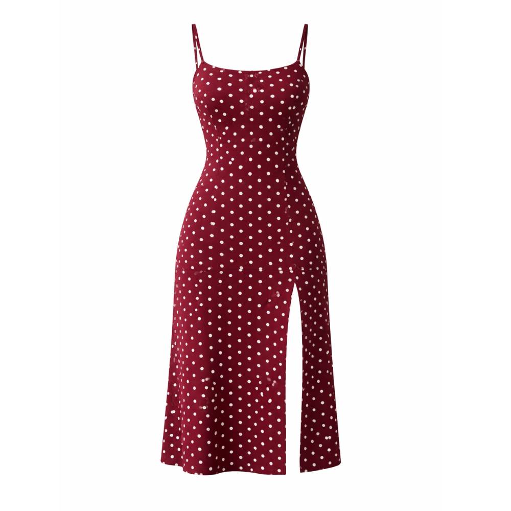 Midi-mekko | Polkakuosi, retro-tyyli | Elegantti ulkonäkö naisille