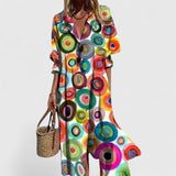 Naisten boho mekko värikäs kuosi rento tyyli