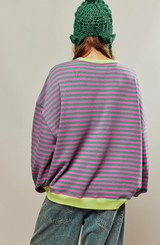 Ylisuuri Raidallinen Naisten Sweatshirt-Kesäasut-EmiyoSuomi