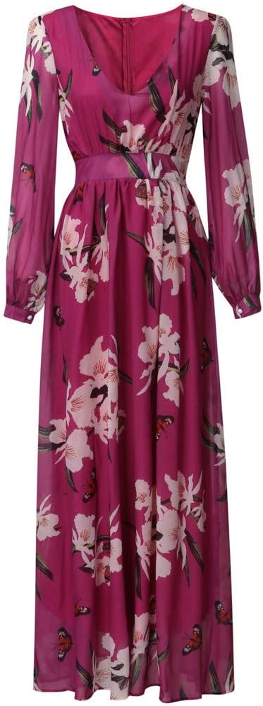 Elegantti maxi-ilta-asu - kukallinen pitkä mekko - kevyt materiaali