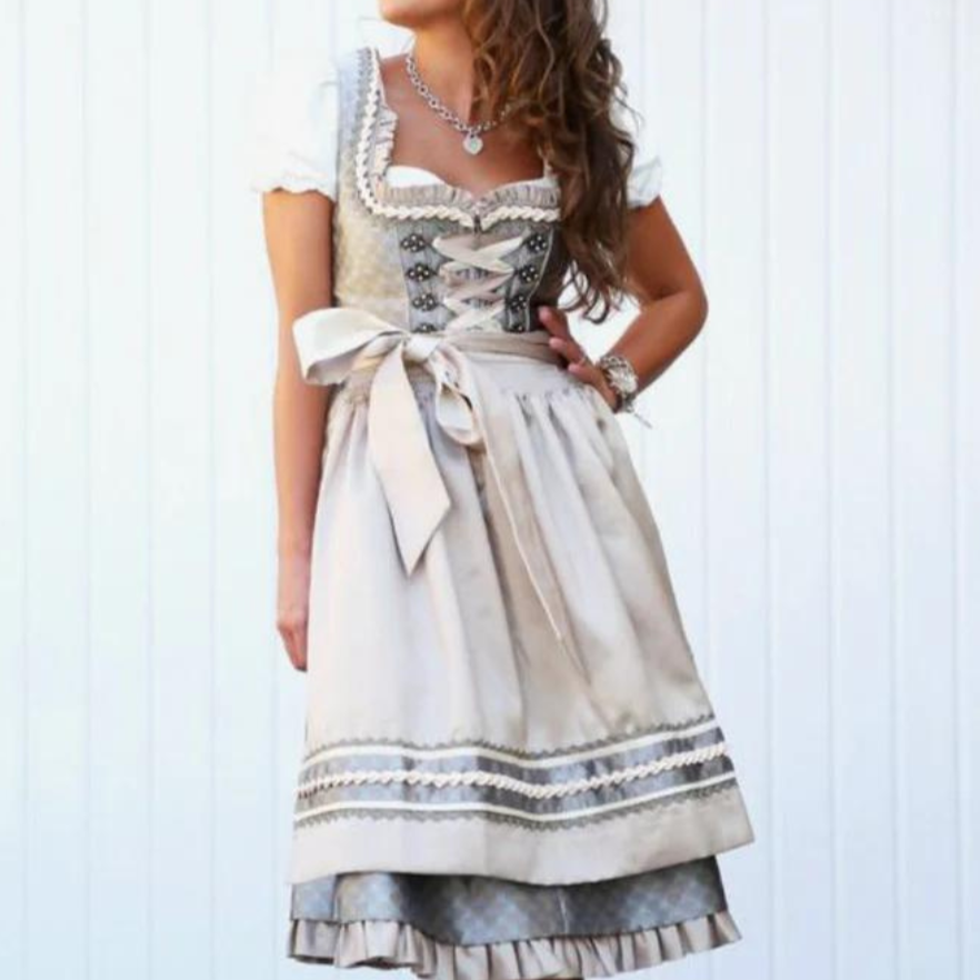 Naisten Dirndl-mekko - Korkealaatuinen materiaali - Tyylikäs Oktoberfest-kansanpuku