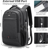 Vedenkestävä matkalaukkureppu kannettavalle tietokoneelle USB-portilla ja järjestetyllä säilytyksellä