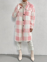 MICHELLE | Ruudullinen Pitkä Naisten Takki-Jackets-EmiyoSuomi