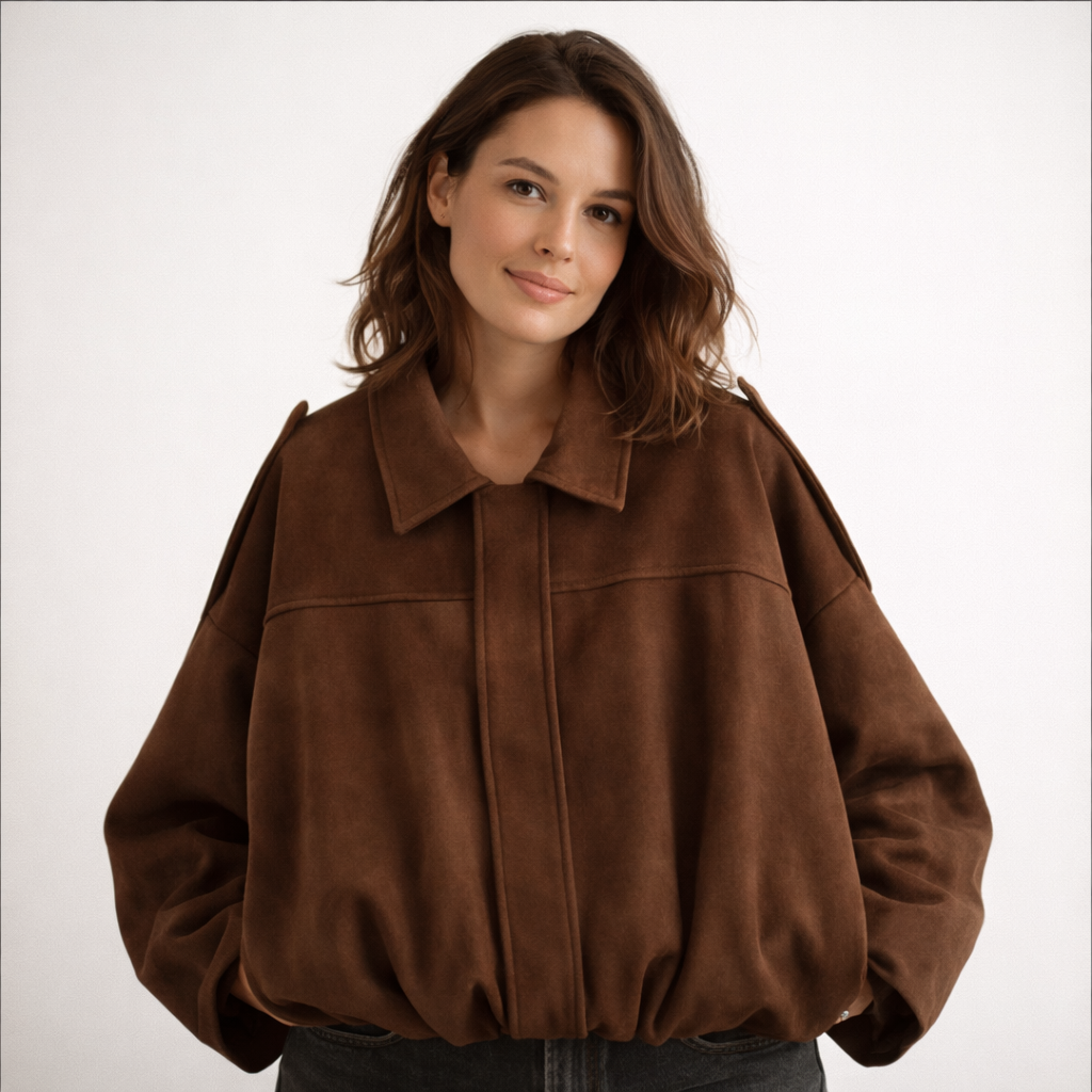 Bombertakki | Naisten Oversized | Khaki, Crème, Ruskea