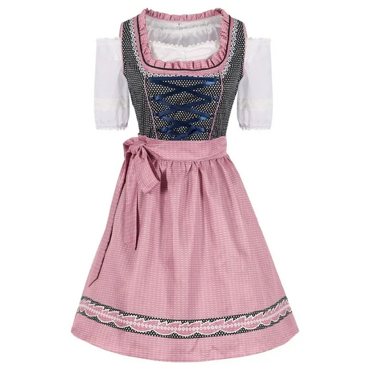Damen Dirndl Kleid - Baumwolle - Oktoberfest Tracht - Festlich