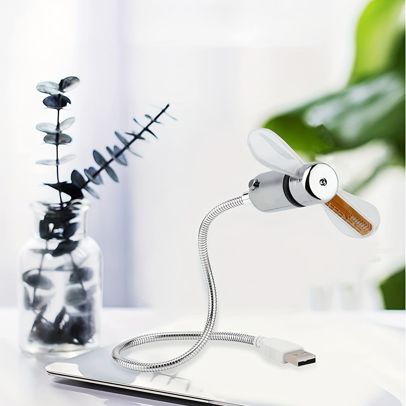 USB-pöytätuulettimen LED-kellonäyttö-jäähdytys-EmiyoSuomi
