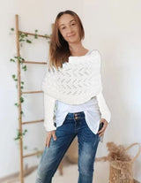 Naisten neulottu talvihuivi kaksoisholkilla, 260 cm pitkä