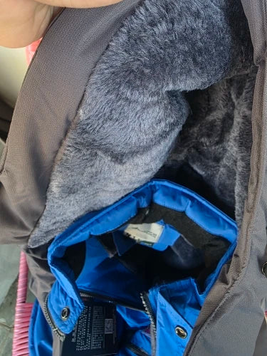 Miesten vedenpitävä fleecevuorattu talvitakki hupulla, paksu ulkoilutakki