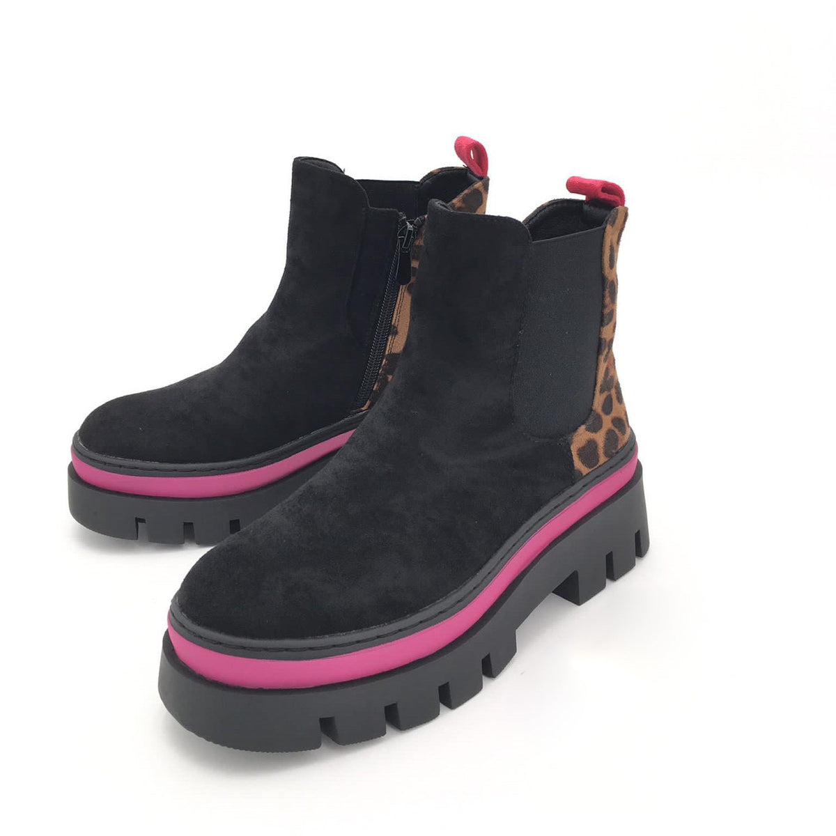 Naisten fuksia tekosuede nilkkurit 4 cm korolla