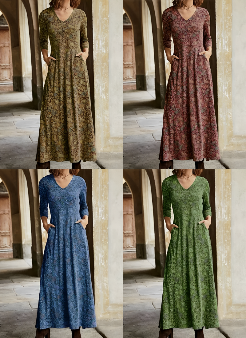 Pia - Vintage-kuvioiset sukat - Ainutlaatuinen tyyli-Mekot-EmiyoSuomi