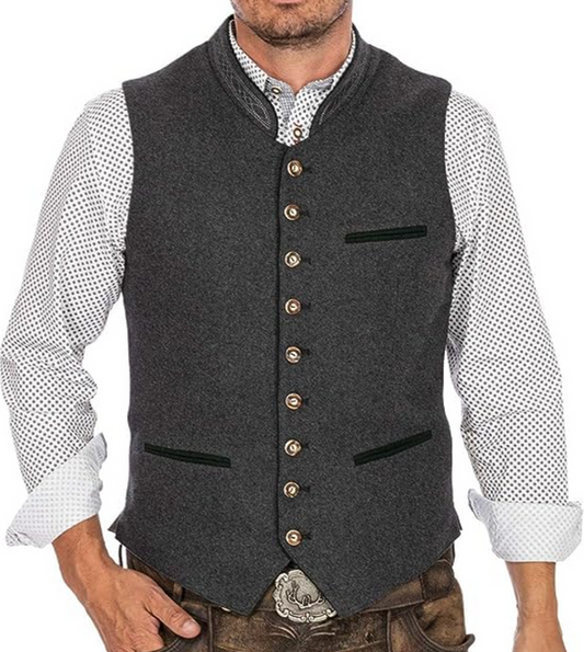 Herre Traditionel Vest - Højkvalitets Stof - Klassisk Stilfuld Festvest