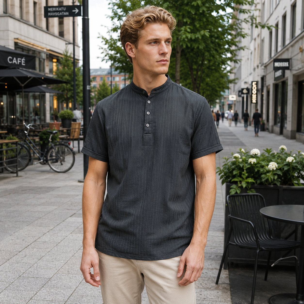 Miesten Polo | Lyhyet Hihat, Napit | Kevyt