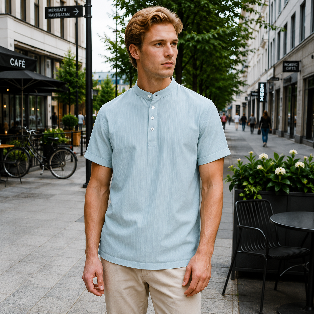 Miesten Polo | Lyhyet Hihat, Napit | Kevyt