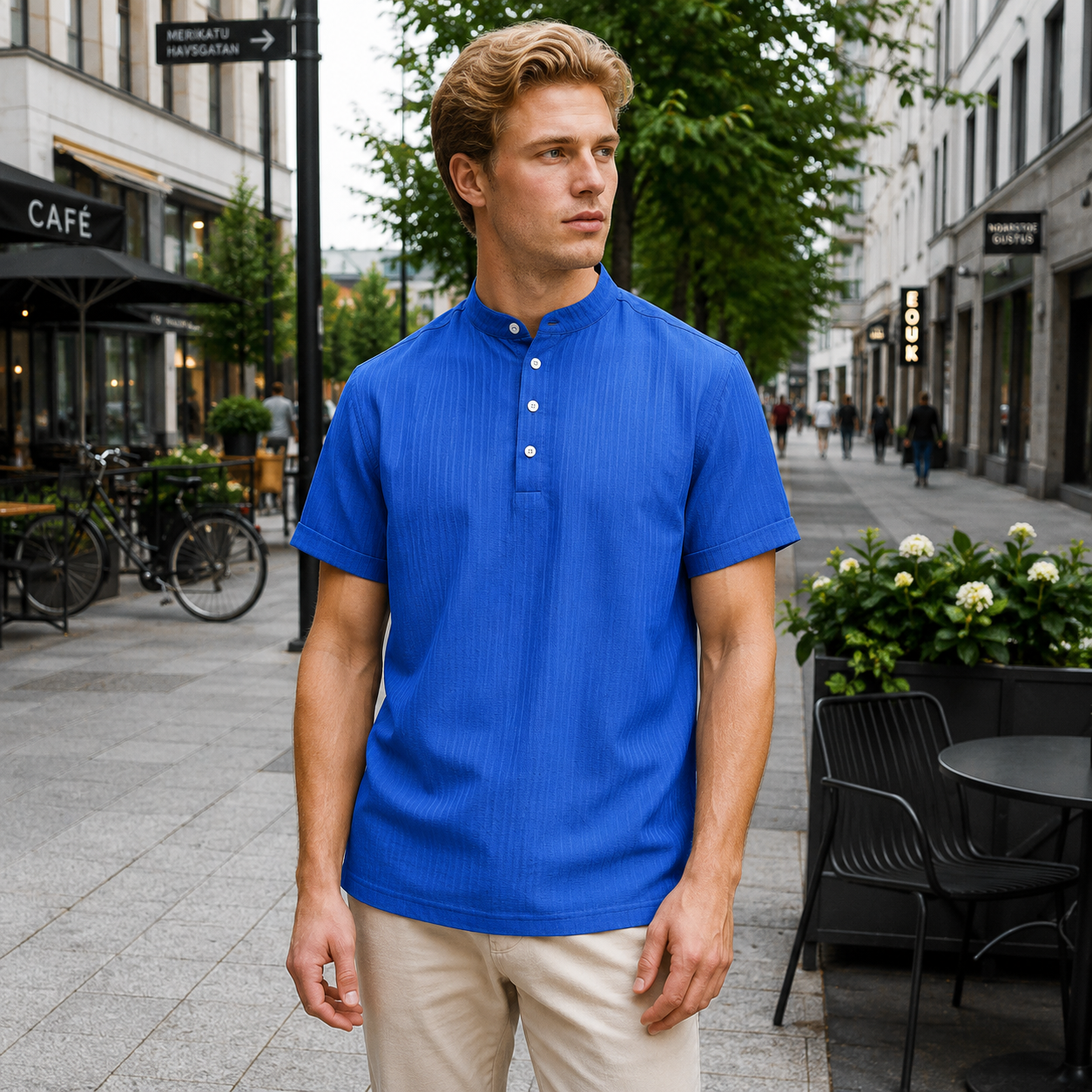 Miesten Polo | Lyhyet Hihat, Napit | Kevyt
