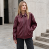 Dames Leren Jas – Oversized Model – Heuplengte – Ritssluiting