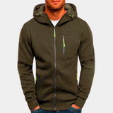Miesten hoodie | Vetoketjulla, rentoileva istuvuus | Harmaa