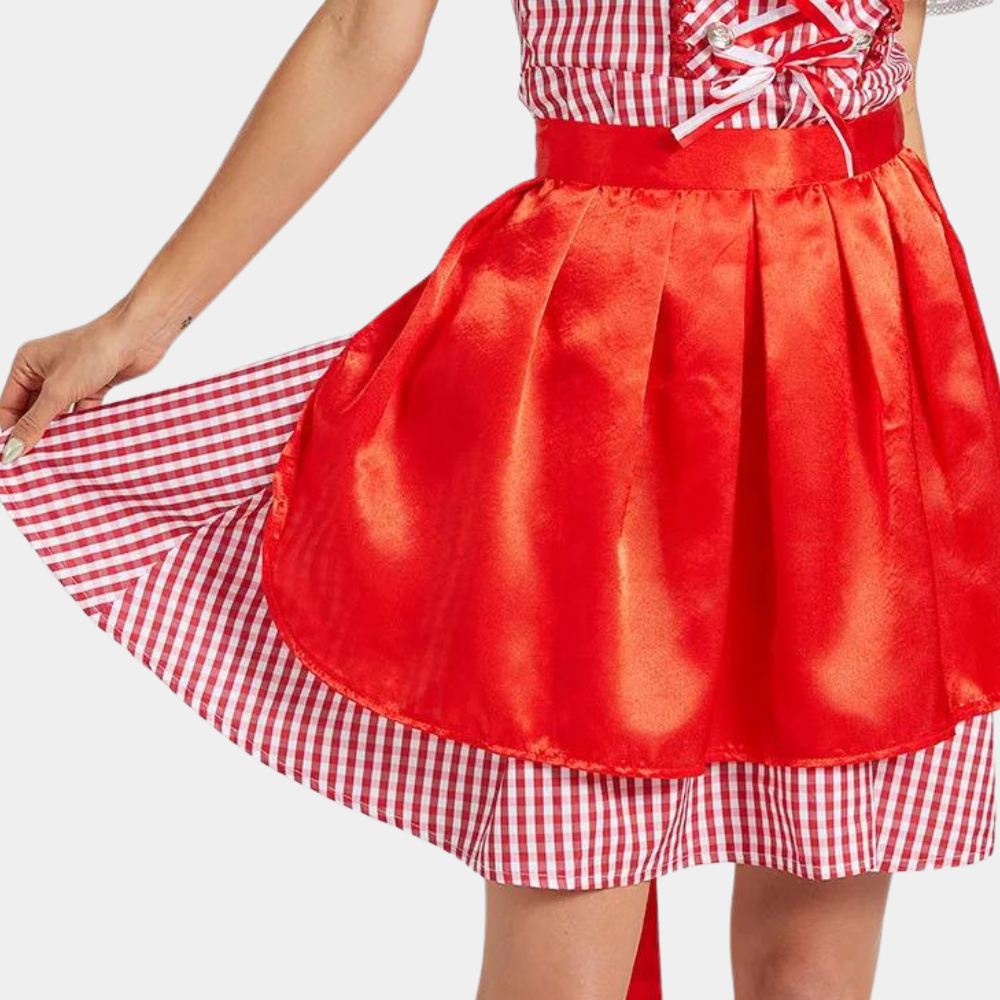 Naisten Dirndl Mekko - Elegantti Punainen - Korkealaatuinen Materiaali - Oktoberfest Trachten