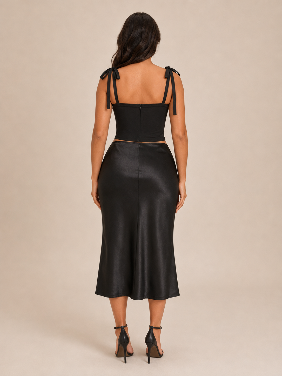 Iris | Corset Top | Naisten Mesh Bustier | Musta, Silkkiintuottava