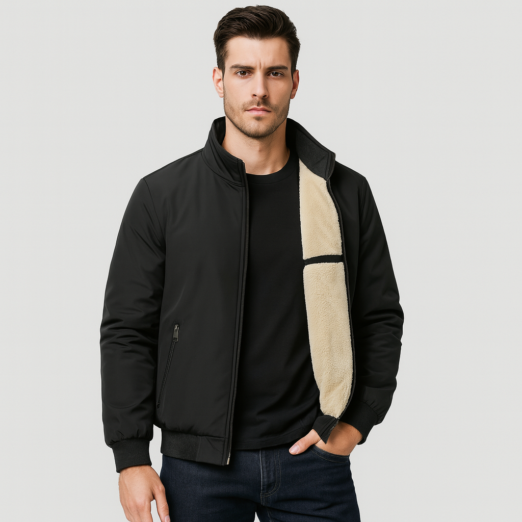 Erik | Warme Fleecejacke für Herren - Hoher Kragen - Komfort