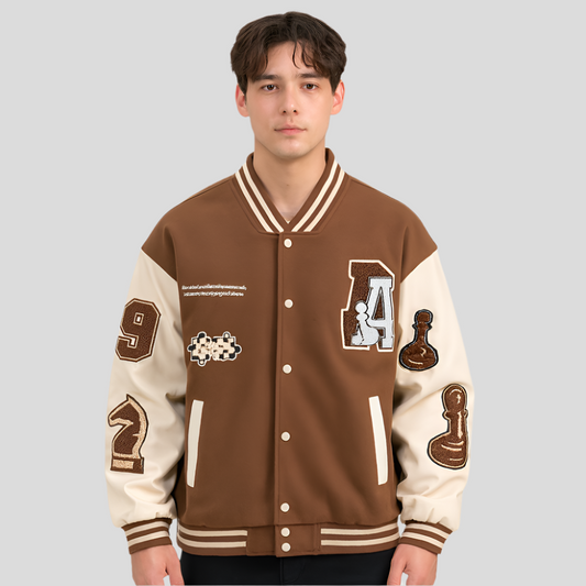 Herre bomber baseballjakke - farveblok-design - stilfuld og alsidig