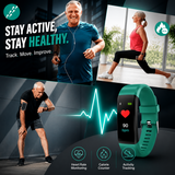 Smartwatch senioureille terveystoiminnoilla | Fitness Tracker Watch suurella näytöllä | HerzWacht