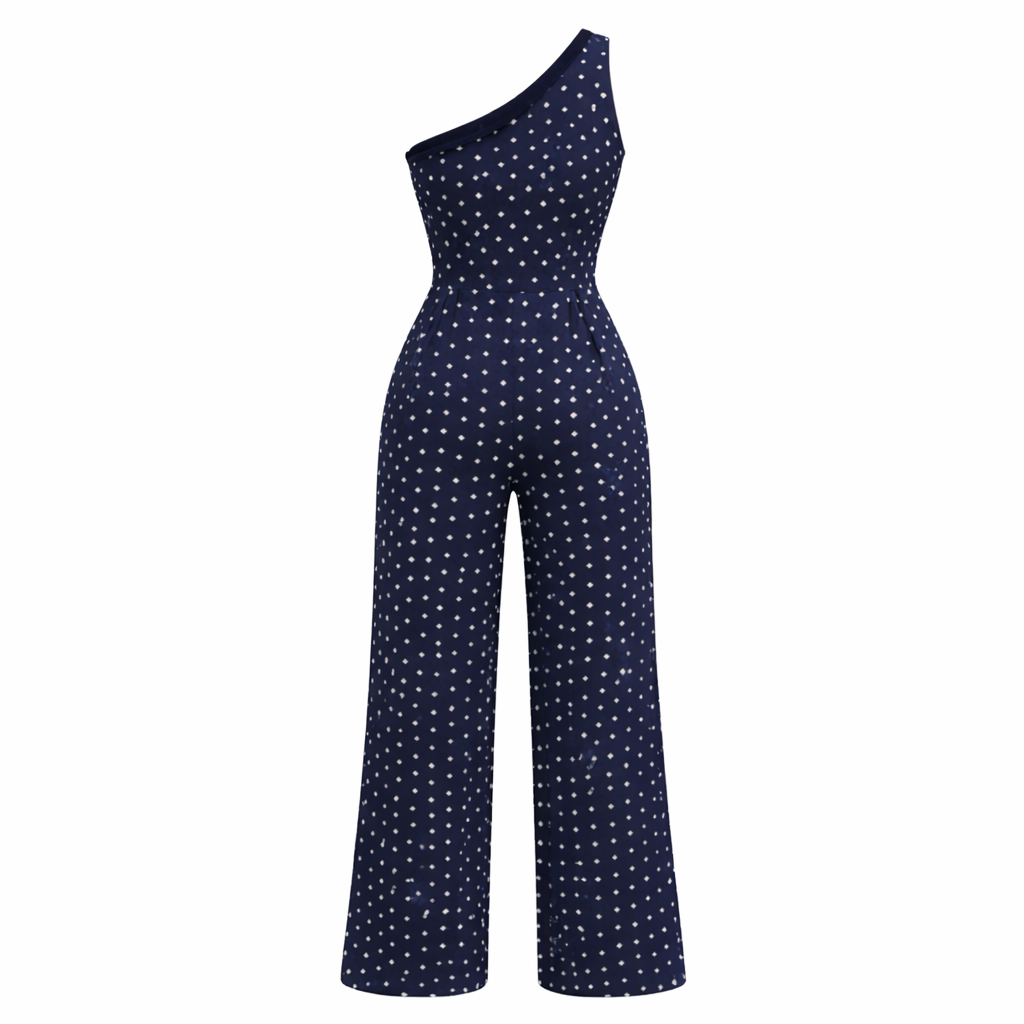 Polka Dot -mekko | Epäsymmetrinen muotoilu | Kevyt kangas