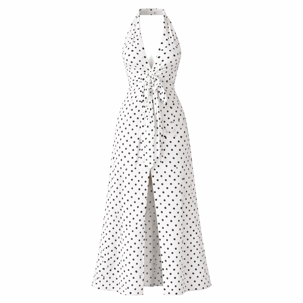 Polka Dot -mekko | Naisellinen muotoilu | Pitkä pituus