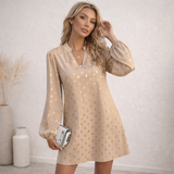 Polka Dot -mekko | Naiset, Kulta, Mini | Elegantti tyyli