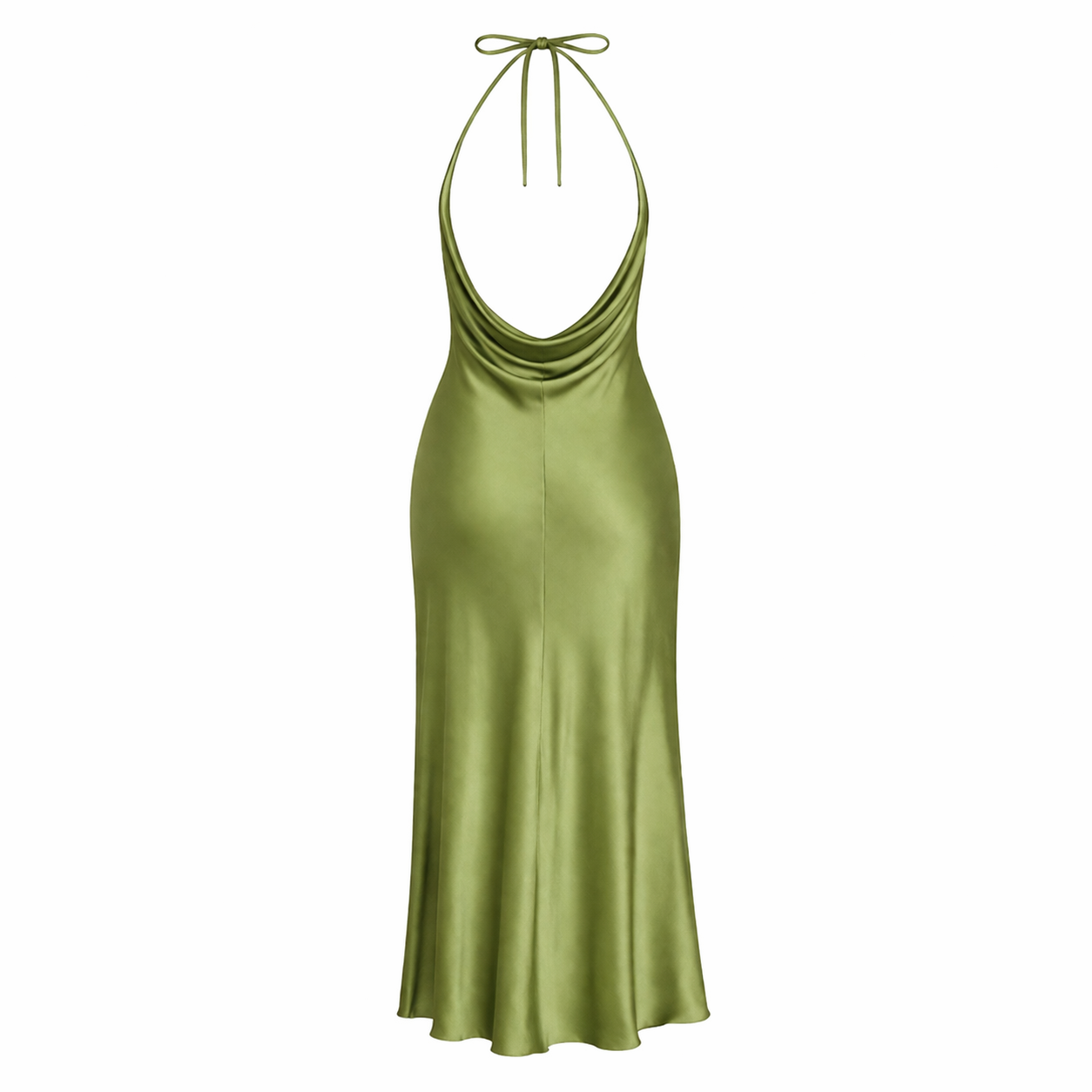 Juhlava mekko | Naisten, vihreä silkkikangas | Elegantti tyyli