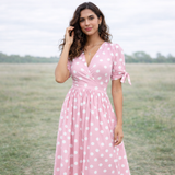 Polka Dot Mekko | Naiset, V-Kaula | Napilliset Etupuoli