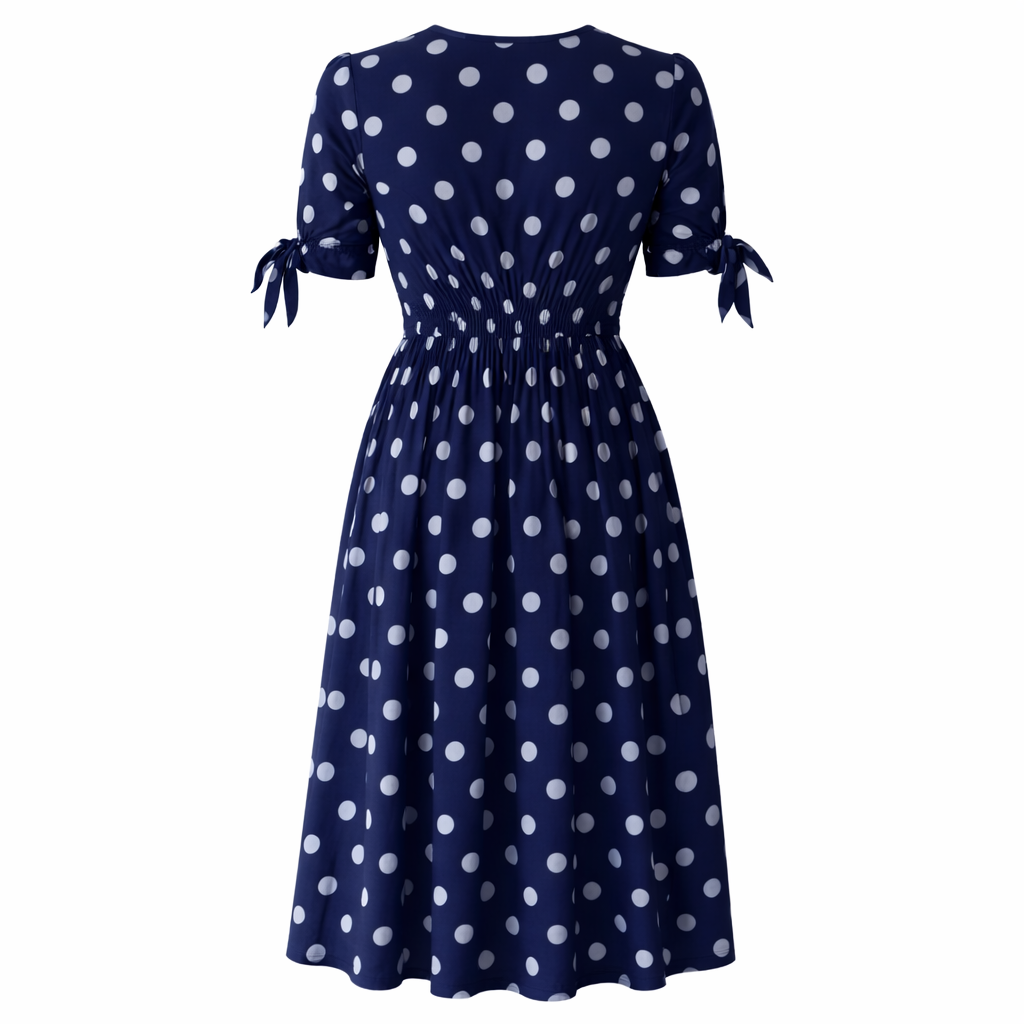 Polka Dot Mekko | Naiset, V-Kaula | Napilliset Etupuoli
