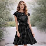 Polka Dot Mekko | Kaunis Solmittu Vyötärö | Naisten Mekko