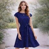 Polka Dot Mekko | Kaunis Solmittu Vyötärö | Naisten Mekko
