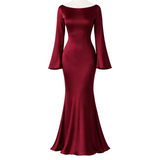 Silkkinen Maksimekko | Elegantti Istuvuus, Leijonavat Hihat