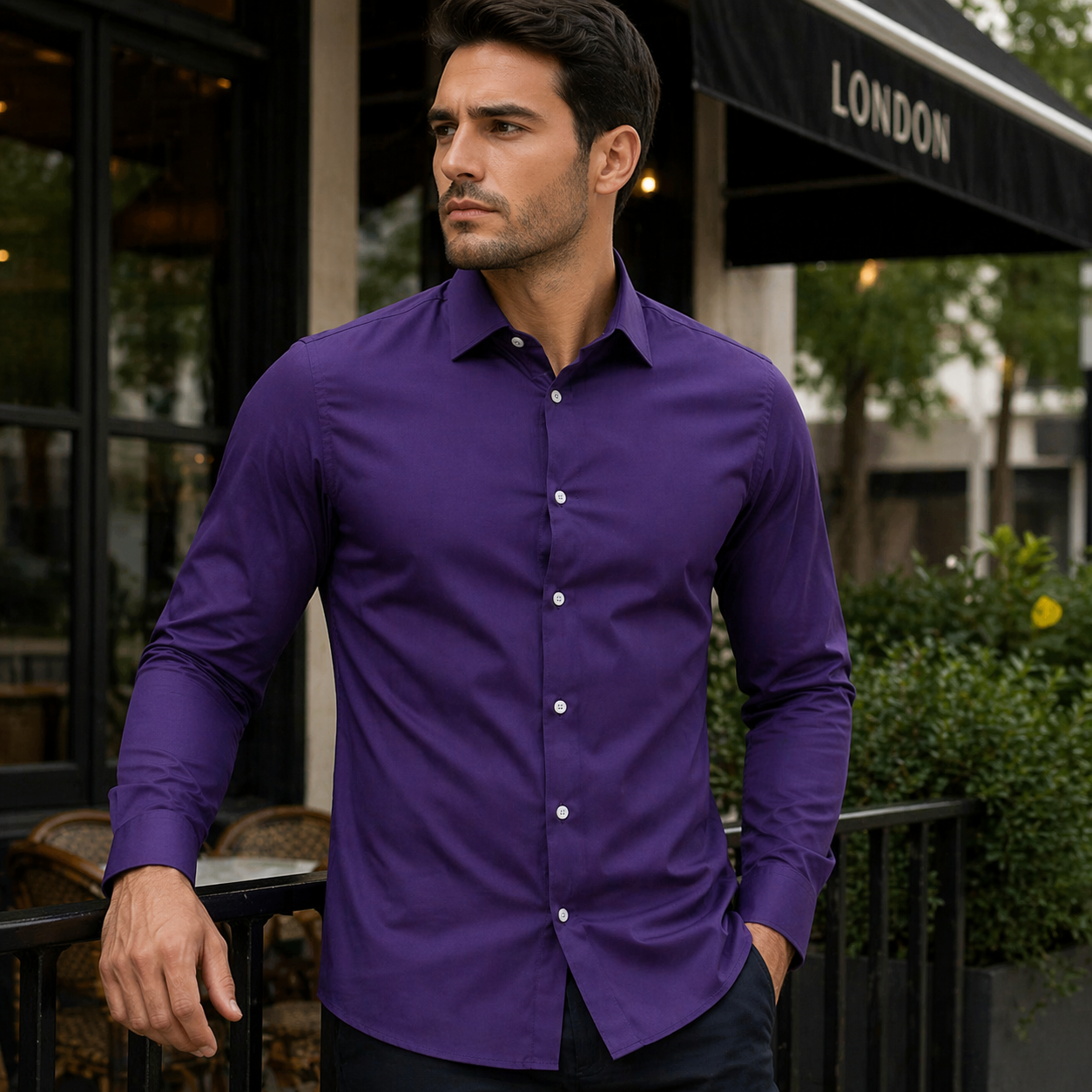Tyylikäs miesten stretch-paita - slim fit