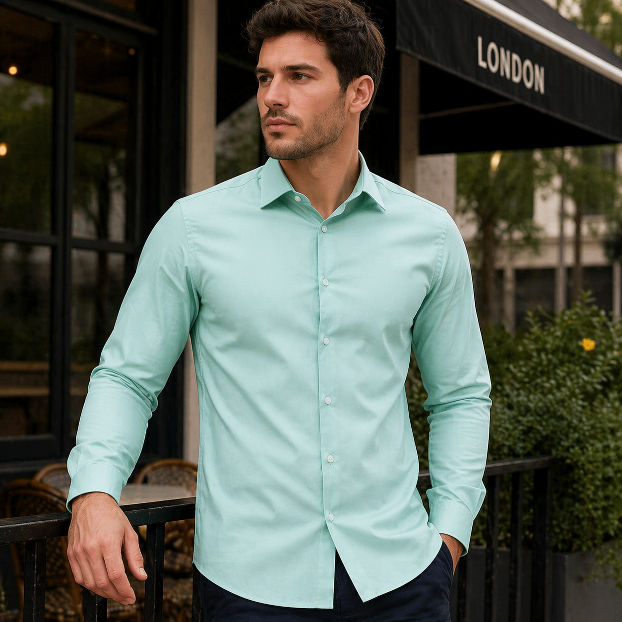 Tyylikäs miesten stretch-paita - slim fit