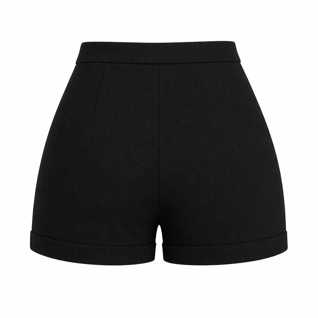 Naisten shortsit | Korkea vyötärö, kultanappula | Elegantti