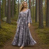 Boho maksimekko | Naisten tyylikäs naisellinen malli | Kesäiseen juhlapukeutumiseen