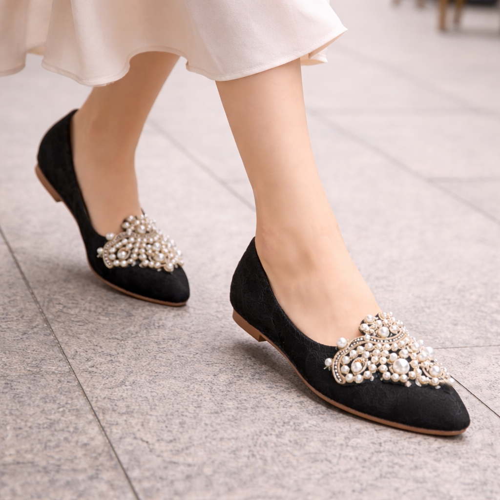 Naisten balettitasasukat | Helmi yksityiskohta, Elegantti Slip-On Mukavuus
