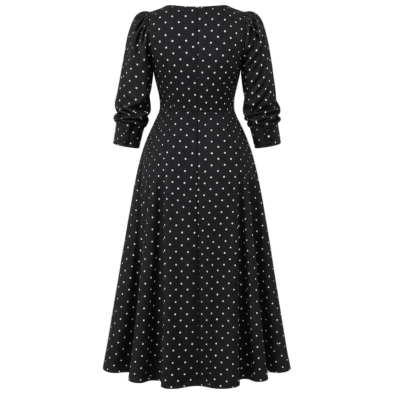 Polka Dot Dress | Naisten Elegantti, Klassinen Tyyli | Virtaava Istuvuus