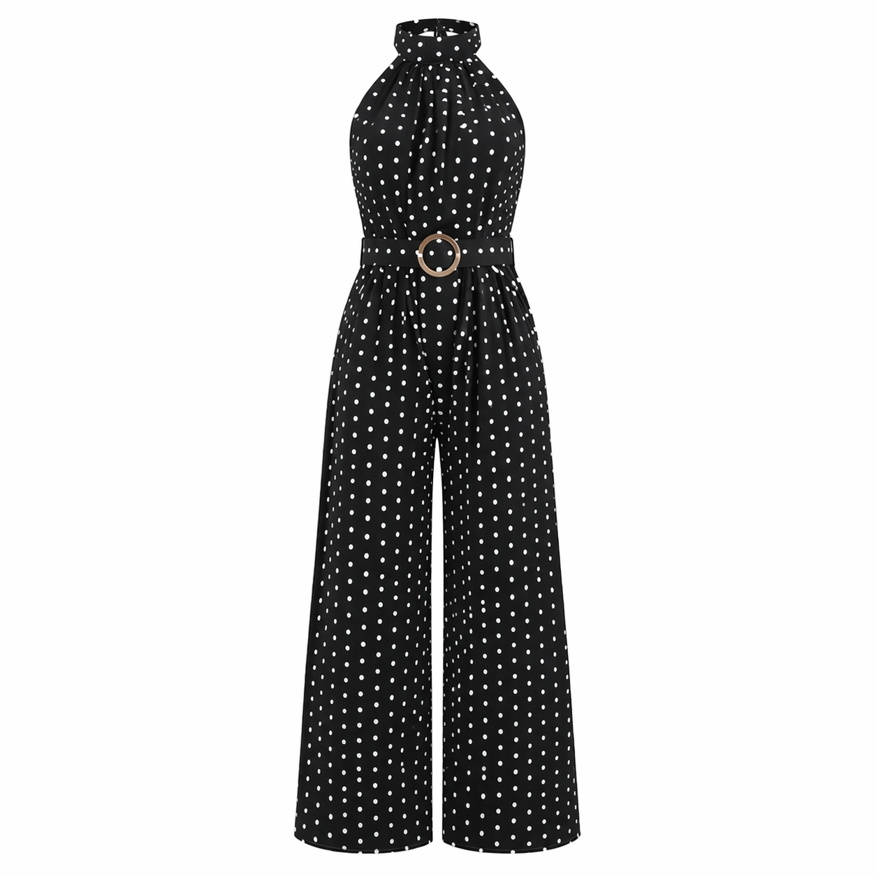 Polka Dot -hyppyhaalari | Naisten vyöllinen, verhottava istuvuus | Tyylikäs kesätyyli