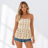 Peplum-paita | Naisten Off-Shoulder, kevyt kangas | Aprikoosi