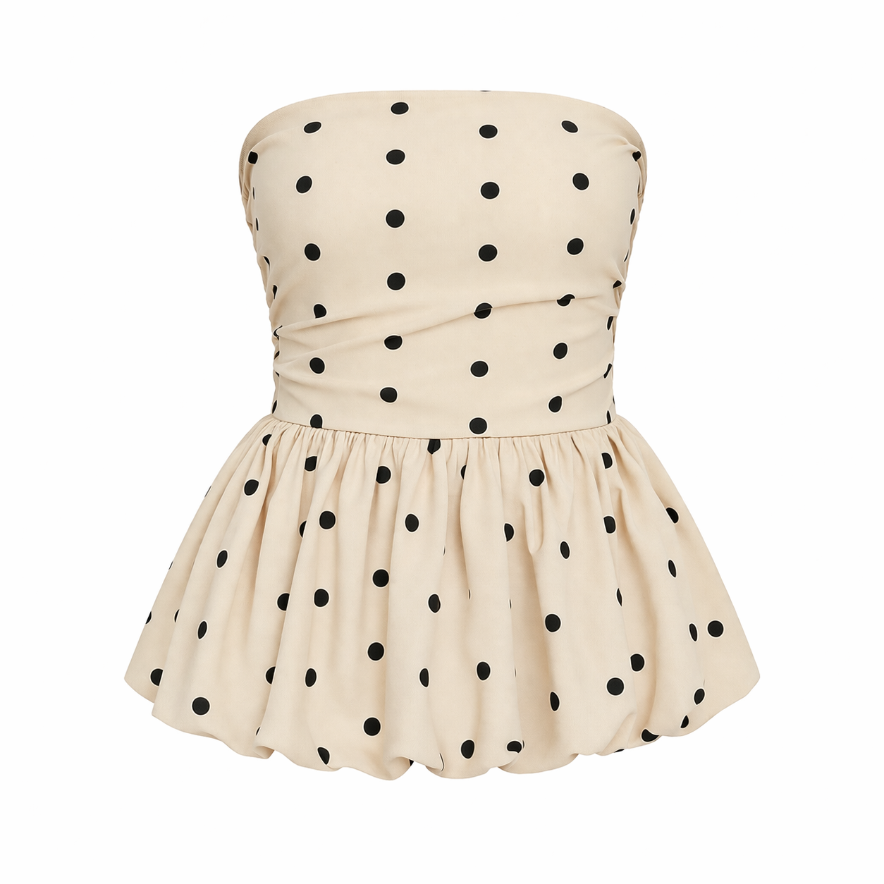 Peplum-paita | Naisten Off-Shoulder, kevyt kangas | Aprikoosi