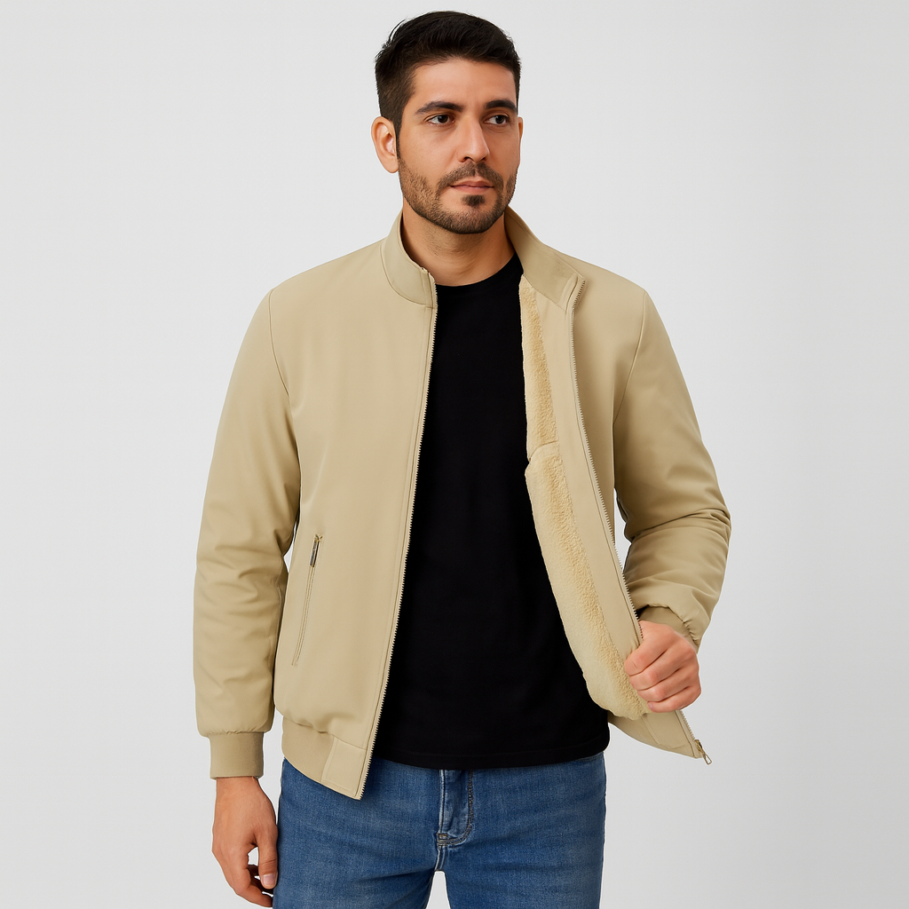 Erik | Warme Fleecejacke für Herren - Hoher Kragen - Komfort