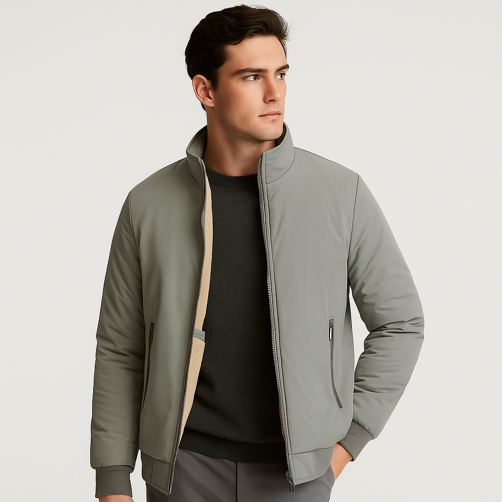 Erik | Warme Fleecejacke für Herren - Hoher Kragen - Komfort