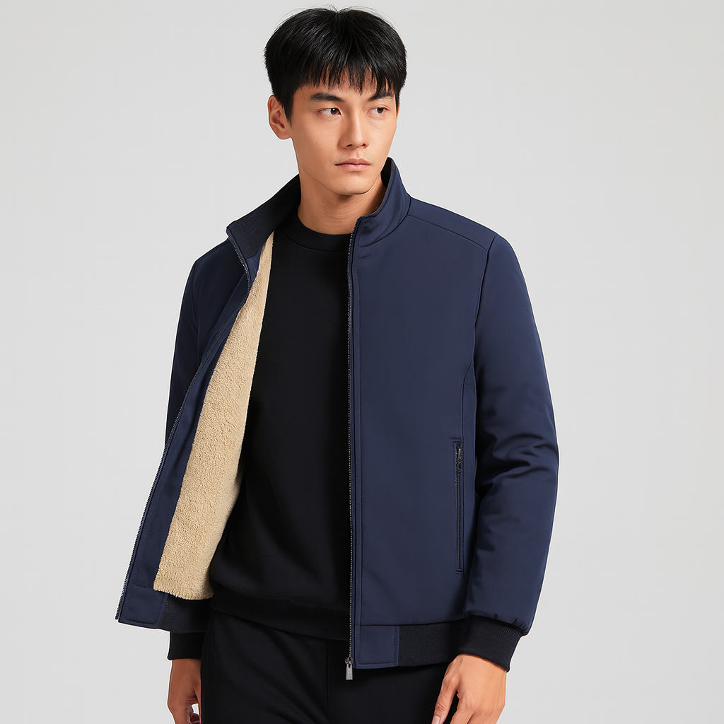 Erik | Warme Fleecejacke für Herren - Hoher Kragen - Komfort